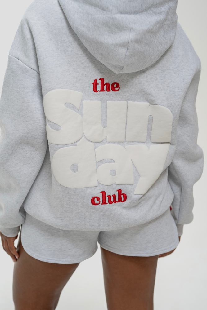 Grey Marl Shorts (Red Embroidery)