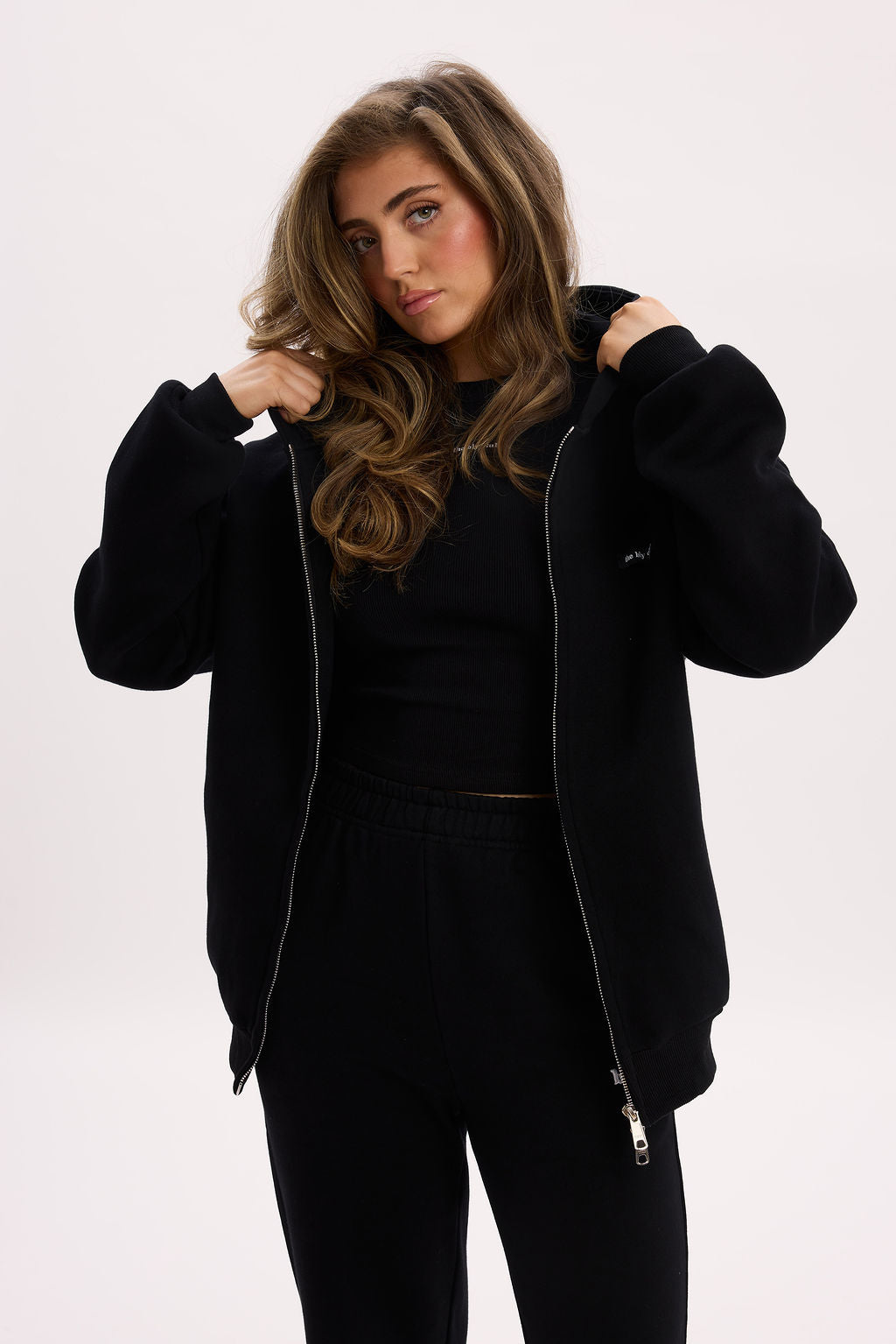 Black Bly Club Zip Hoodie