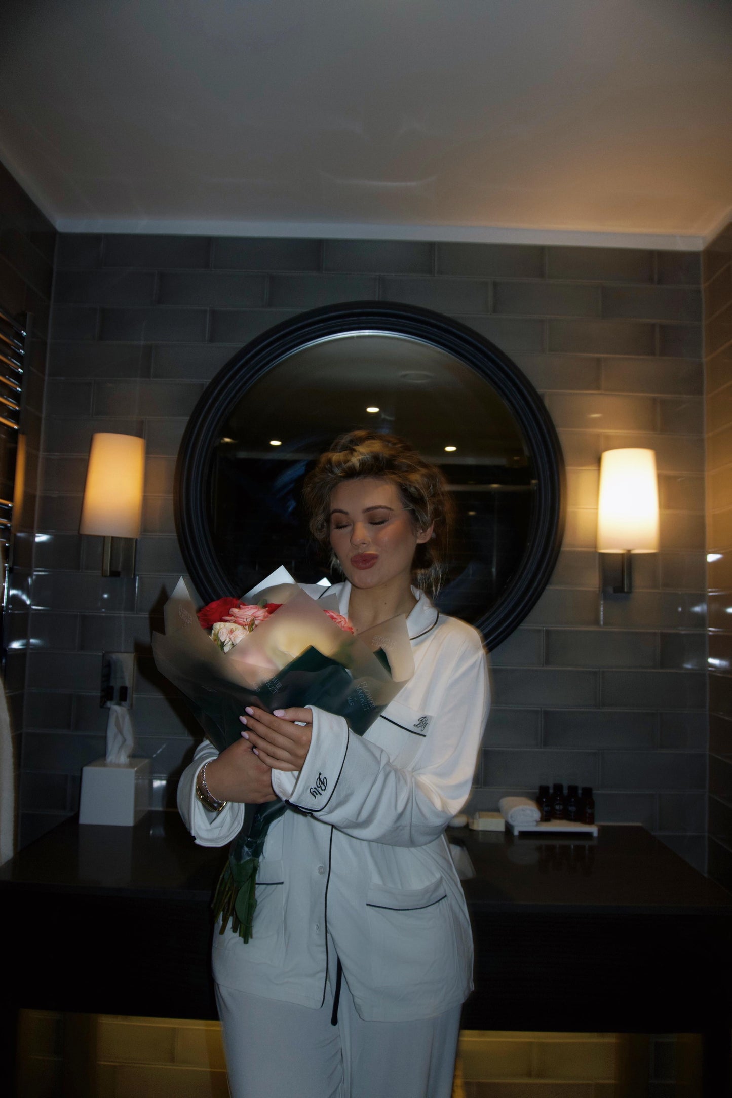 Bly Cotton Pyjamas White Black